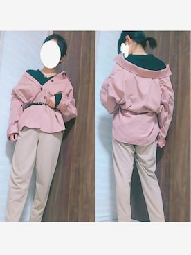 「SUREVE BASICのアイテム（ニット/セーター、ブラック系）」を使った、airi😋😝さん（レディース・153cm）の春コーディネート