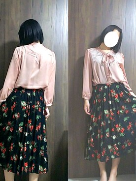 「プリーツスカートコーデ」｜airi😋😝さん（レディース・154cm）の春コーディネート