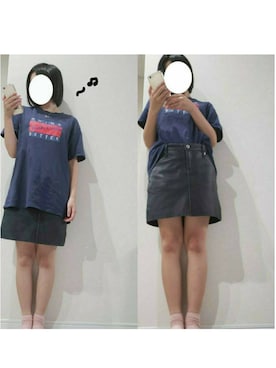 「BEAUTY&YOUTH UNITED ARROWS（ビューティーアンドユースユナイテッドアローズ）のアイテム（スカート、ブラック系）」を使った、airi😋😝さん（レディース・153cm）の夏コーディネート