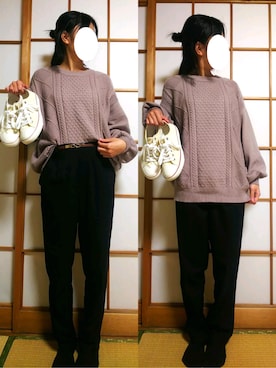 「ハーフアップ」｜「アイテム（その他）」を使った、airi😋😝さん（レディース・153cm）の秋コーディネート