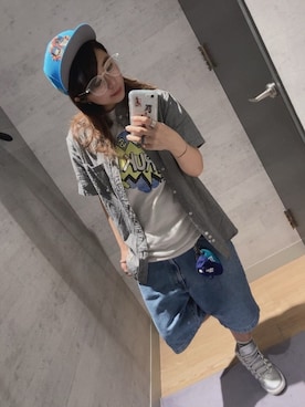 「NEW ERA（ニューエラ）のアイテム（シャツ/ブラウス）」を使った、MSYさん（レディース・159cm）の秋コーディネート