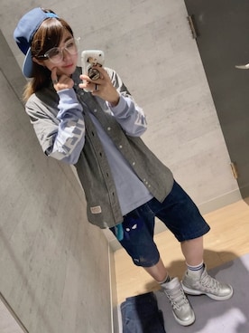 「NEW ERA（ニューエラ）のアイテム（パンツ）」を使った、MSYさん（レディース・159cm）の秋コーディネート