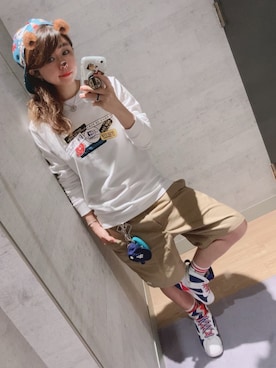 「NEW ERA（ニューエラ）のアイテム（パンツ）」を使った、MSYさん（レディース・159cm）の秋コーディネート