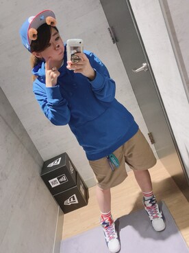 「NEW ERA（ニューエラ）のアイテム（パンツ）」を使った、MSYさん（レディース・159cm）の冬コーディネート