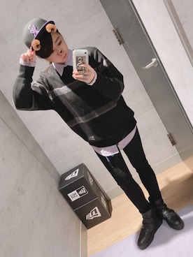 「Yohji Yamamoto（ヨウジヤマモト）のアイテム（ブーツ）」を使った、MSYさん（レディース・159cm）の冬コーディネート