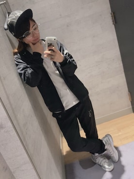 「シルバー」｜「アイテム（ジャージ）」を使った、MSYさん（レディース・159cm）の冬コーディネート