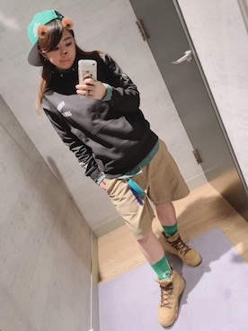 「NEW ERA（ニューエラ）のアイテム（パンツ）」を使った、MSYさん（レディース・159cm）の冬コーディネート