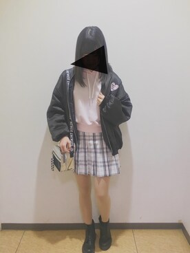 「WC（ダブル シー）のアイテム（ブルゾン）」を使った、Nichikaさん（レディース・156cm）の冬コーディネート
