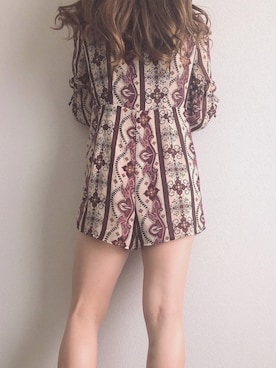 「FOREVER 21」｜「アイテム（オールインワン・サロペット）」を使った、RIRIさん（レディース・155cm）の夏コーディネート