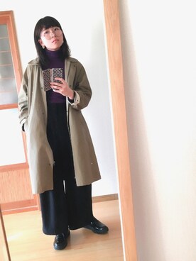 「BEAMS（ビームス）のアイテム（イヤリング）」を使った、Ukiさん（レディース・164cm）の冬コーディネート