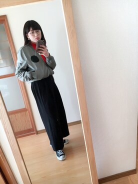 「BEAMS（ビームス）のアイテム（イヤリング）」を使った、Ukiさん（レディース・165cm）の冬コーディネート