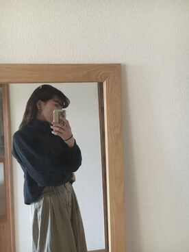 「BEAMS（ビームス）のアイテム（イヤリング）」を使った、Ukiさん（レディース・165cm）の秋コーディネート