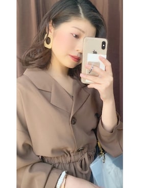 「くすみピンク」｜「アイテム（シャツワンピース）」を使った、yuiさん（レディース・152cm）の春コーディネート