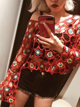 「FIG&VIPER（フィグアンドバイパー）のアイテム（ニット/セーター）」を使った、FIG&VIPER_Yukaさん（レディース・167cm）の夏コーディネート