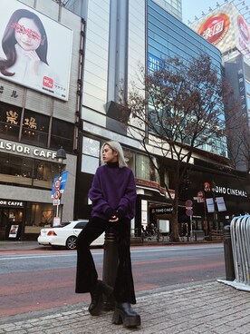 「FIG&VIPER（フィグアンドバイパー）のアイテム（ニット/セーター）」を使った、FIG&VIPER_Yukaさん（レディース・167cm）の冬コーディネート