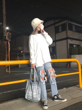 「FIG&VIPER（フィグアンドバイパー）のアイテム（ニット/セーター）」を使った、FIG&VIPER_Yukaさん（レディース・167cm）の春コーディネート