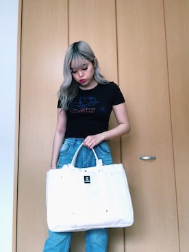 「FIG&VIPER（フィグアンドバイパー）のアイテム（トートバッグ）」を使った、FIG&VIPER_Yukaさん（レディース・167cm）の春コーディネート