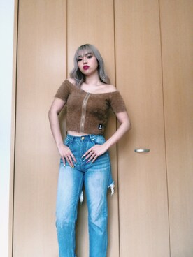 「FIG&VIPER（フィグアンドバイパー）のアイテム（ニット/セーター）」を使った、FIG&VIPER_Yukaさん（レディース・167cm）の春コーディネート