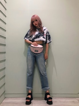 「アイテム（ボディバッグ/ウエストポーチ）」を使った、FIG&VIPER_Yukaさん（レディース・167cm）の夏コーディネート