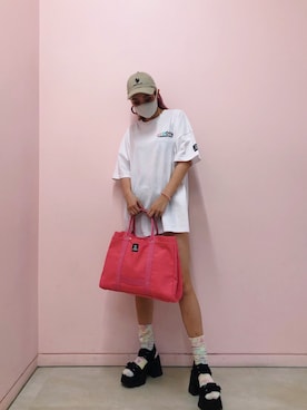 「FIG&VIPER（フィグアンドバイパー）のアイテム（トートバッグ）」を使った、FIG&VIPER_Yukaさん（レディース・167cm）の夏コーディネート