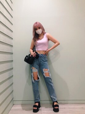 「FIG&VIPER（フィグアンドバイパー）のアイテム（タンクトップ）」を使った、FIG&VIPER_Yukaさん（レディース・167cm）の夏コーディネート
