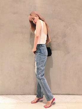 「FIG&VIPER（フィグアンドバイパー）のアイテム（タンクトップ）」を使った、FIG&VIPER_Yukaさん（レディース・167cm）の夏コーディネート