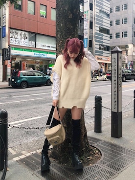 「FIG&VIPER（フィグアンドバイパー）のアイテム（ニット/セーター）」を使った、FIG&VIPER_Yukaさん（レディース・167cm）の秋コーディネート
