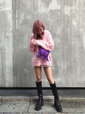 「FIG&VIPER（フィグアンドバイパー）のアイテム（ニット/セーター）」を使った、FIG&VIPER_Yukaさん（レディース・167cm）の秋コーディネート