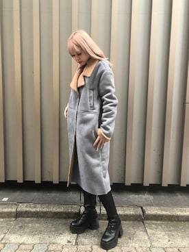 「FIG&VIPER（フィグアンドバイパー）のアイテム（ムートンコート）」を使った、FIG&VIPER_Yukaさん（レディース・167cm）の冬コーディネート
