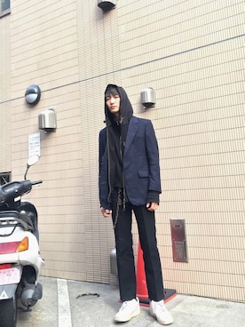 「アイテム（テーラードジャケット）」を使った、Koya   Watanabe さん（メンズ・182cm・10代）の春コーディネート