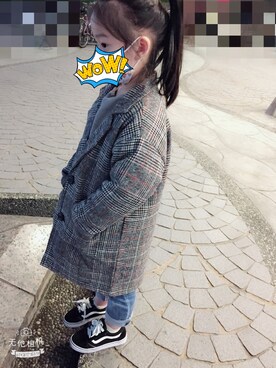 「アイテム（ヘアアクセサリー）」を使った、ConnieShihさん（キッズ・120cm）の春コーディネート