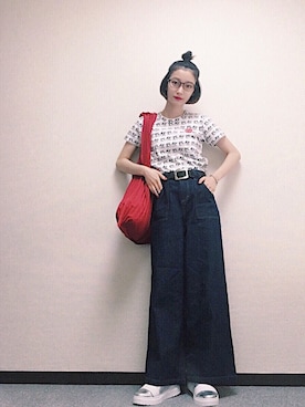 「萌 MOYURU（モユル）のアイテム」を使った、NAOさん（レディース・163cm）の夏コーディネート