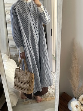 「JOURNAL STANDARD relume（ジャーナルスタンダード　レリューム）のアイテム（シャツワンピース）」を使った、osumiさん（レディース・164cm）の夏コーディネート
