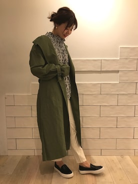 「LEPSIM（レプシィム）のアイテム（トレンチコート）」を使った、minamiさん（レディース・158cm）の冬コーディネート