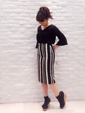 「a.v.v（アーヴェヴェ）のアイテム（トップス）」を使った、romiさん（レディース・151cm）の春コーディネート