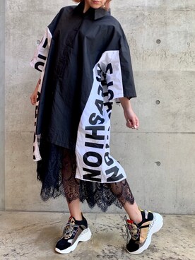 「ロゴシャツ」｜enawA★YOUMI★さん（レディース・160cm）の夏コーディネート