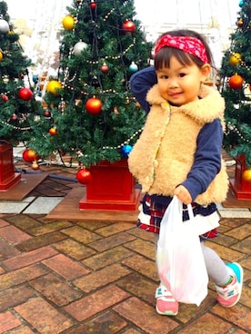 「クリスマス」｜「アイテム（その他アウター）」を使った、acoricoさん（キッズ・80cm）の秋コーディネート