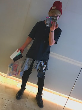 「JEANASIS（ジーナシス）のアイテム（デニムパンツ）」を使った、Кодзиさん（メンズ・170cm）の春コーディネート