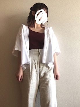 「LOWRYS FARM（ローリーズファーム）のショートＣＰＯシャツ　841006（シャツ/ブラウス）」を使った、N.🥕さん（レディース・150cm）の夏コーディネート