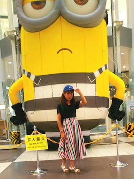 「ミニオンズ」｜「アイテム（帽子）」を使った、けゆもんさん（レディース・156cm）の夏コーディネート