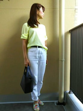 「アイテム（スリッポン、その他）」を使った、けゆもんさん（レディース・156cm）の夏コーディネート