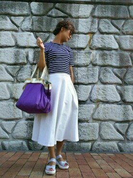 「Gomu 56（ゴムゴム）のアイテム」を使った、けゆもんさん（レディース・156cm）の夏コーディネート