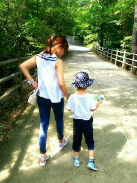 「Gomu 56（ゴムゴム）のアイテム」を使った、けゆもんさん（レディース・156cm）の夏コーディネート