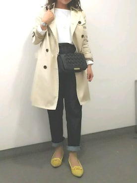 「CLEARIMPRESSION （クリアインプレッション）のアイテム（ジャケット/アウター）」を使った、けゆもんさん（レディース・156cm）の春コーディネート