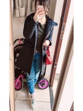 「MACKINTOSH PHILOSOPHY（ﾏｯｷﾝﾄｯｼｭ ﾌｨﾛｿﾌｨｰ）のアイテム（その他アウター）」を使った、ぷうちゃんさん（レディース・155cm）の冬コーディネート