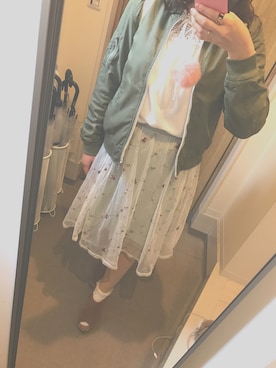 「gray」｜「アイテム（ブルゾン）」を使った、A y a n aさん（レディース・154cm）の春コーディネート