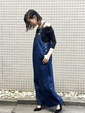「Settimissimo（セッティミッシモ）のアイテム（オールインワン・サロペット）」を使った、Yumiさん（レディース・156cm）の春コーディネート