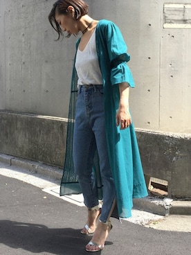 「Settimissimo（セッティミッシモ）のアイテム（トップス）」を使った、Yumiさん（レディース・156cm）の夏コーディネート