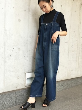 「Settimissimo（セッティミッシモ）のアイテム（オールインワン・サロペット）」を使った、Yumiさん（レディース・156cm）の冬コーディネート