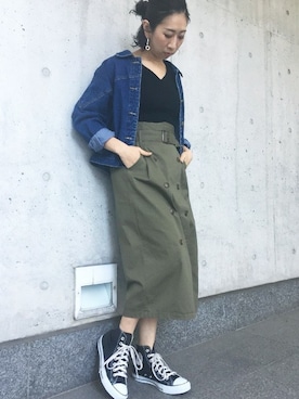 「Settimissimo（セッティミッシモ）のアイテム（スカート）」を使った、Yumiさん（レディース・156cm）の春コーディネート